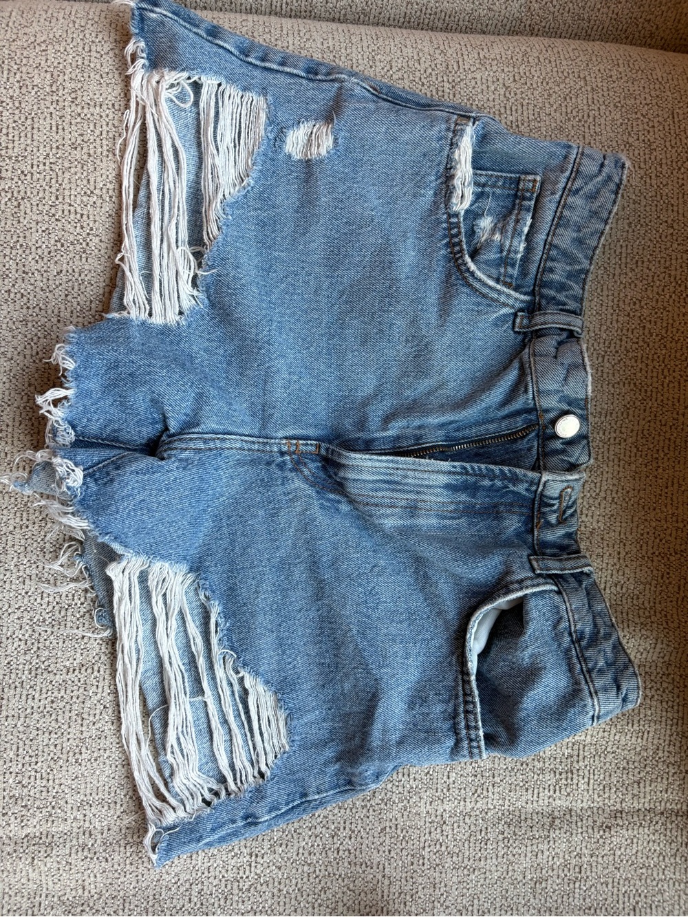 Distressed Denim Shorts